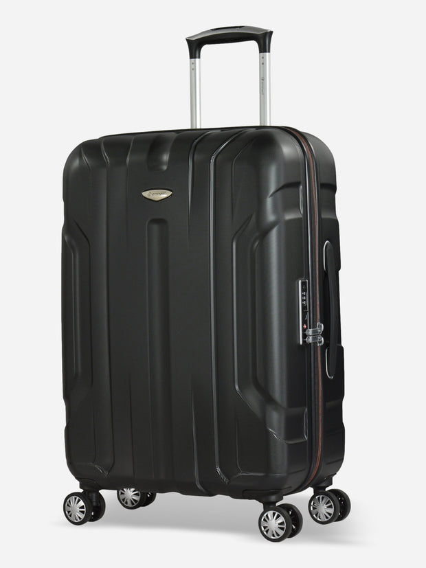 Eminent X-Tec Medium Size Polycarbonate Suitcase Black Front Side