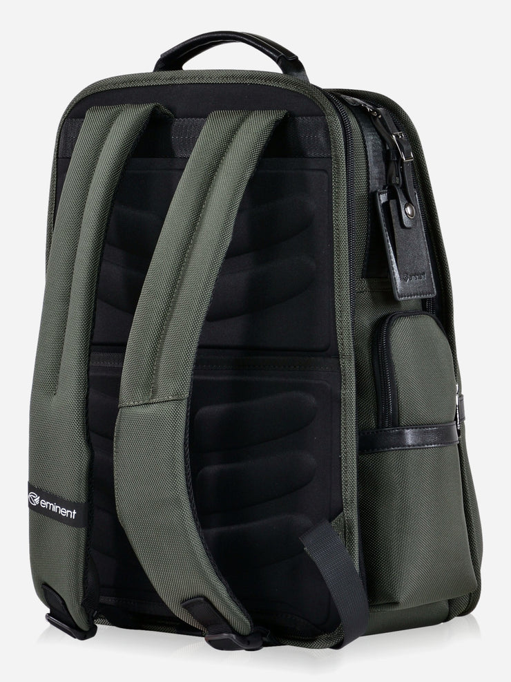 Eminent Laptop Backpack Roadmaster Green Back Side with Padding