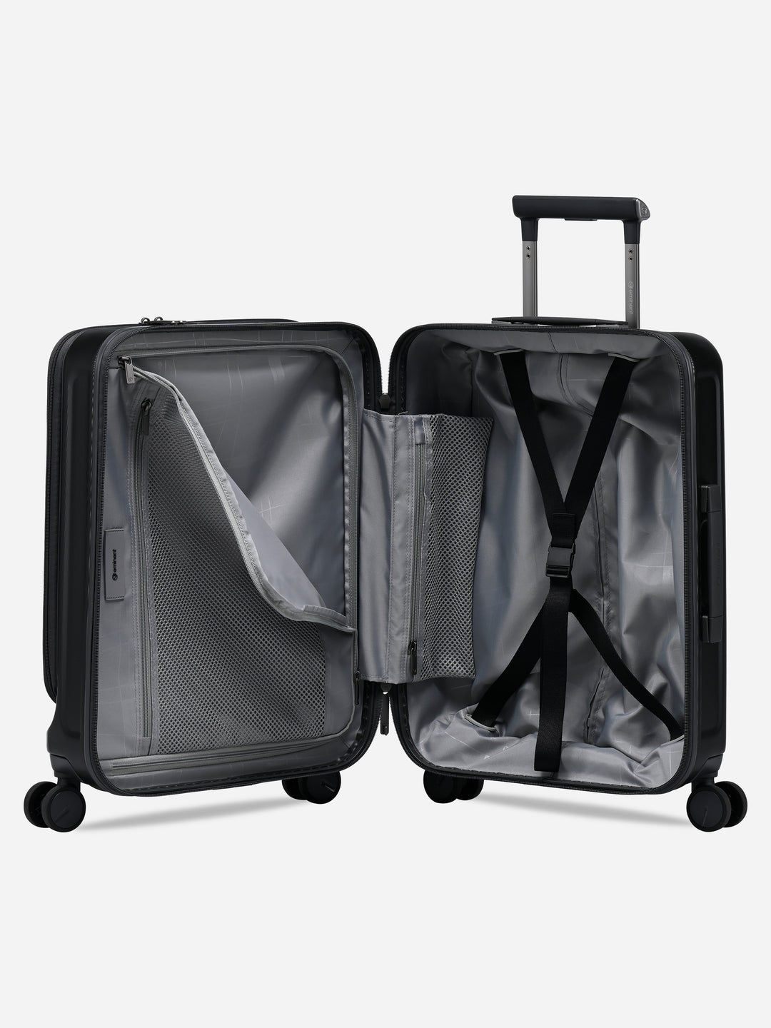 Kapstadt Light Business Trolley Black - open, interior with divider