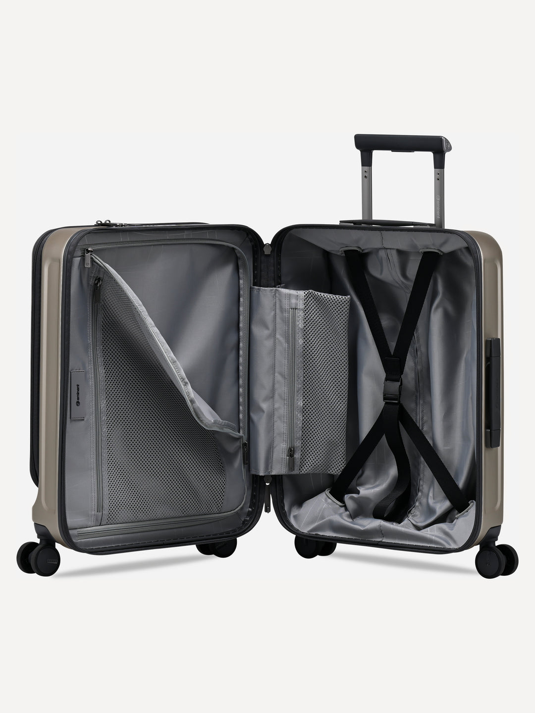 Kapstadt Light Business Trolley Beige - open, interior with divider