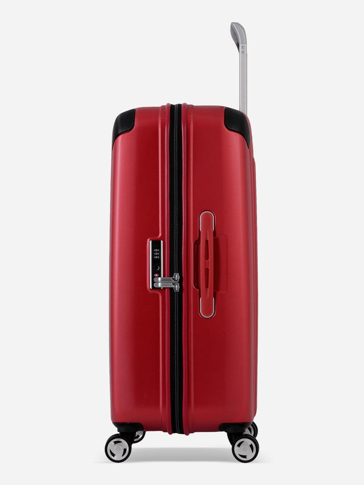Eminent Boulder Red Large Size Luggage Side View with Lock