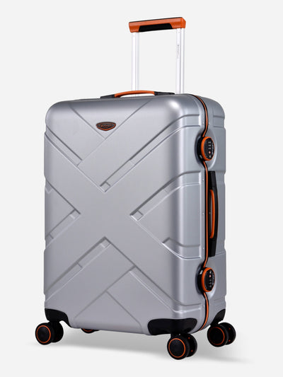 Crossover Eminent Silver Orange Suitcase Front View