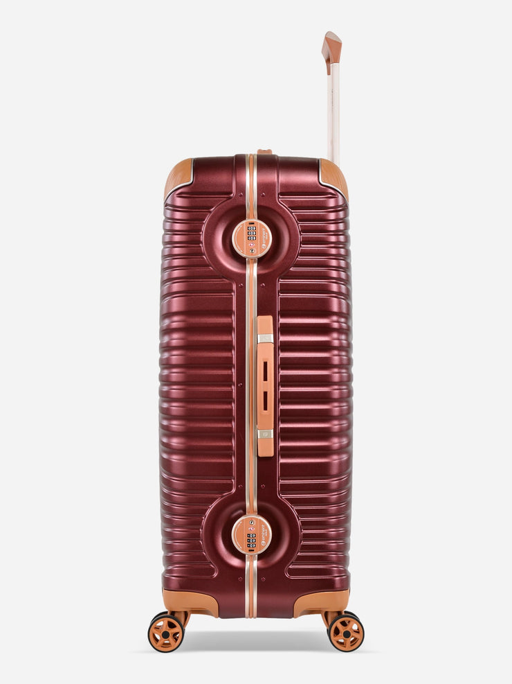 Eminent Gold Jetstream Large Size Suitcase Red Side View with TSA locks