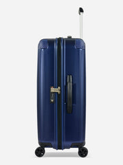 Eminent Move Air Neo Medium Size Polycarbonate Suitcase Blue Side View with TSA Lock