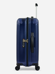 Eminent Move Air Neo Cabin Size Polycarbonate Suitcase Blue Side View with TSA Lock