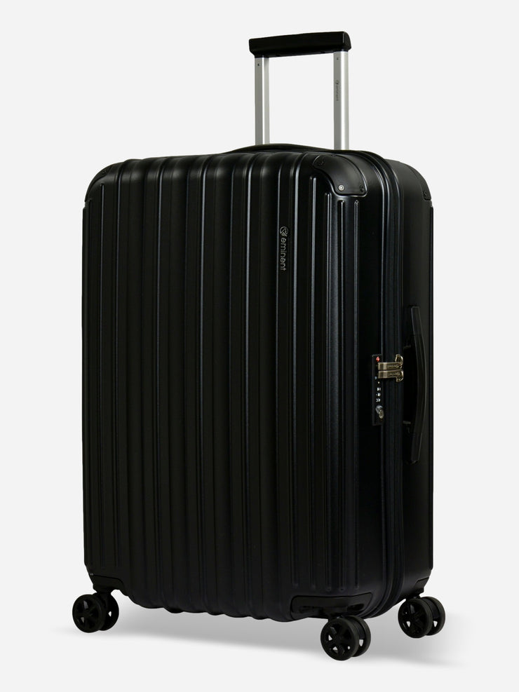 Eminent Move Air Neo Medium Size Polycarbonate Suitcase Black Front Side
