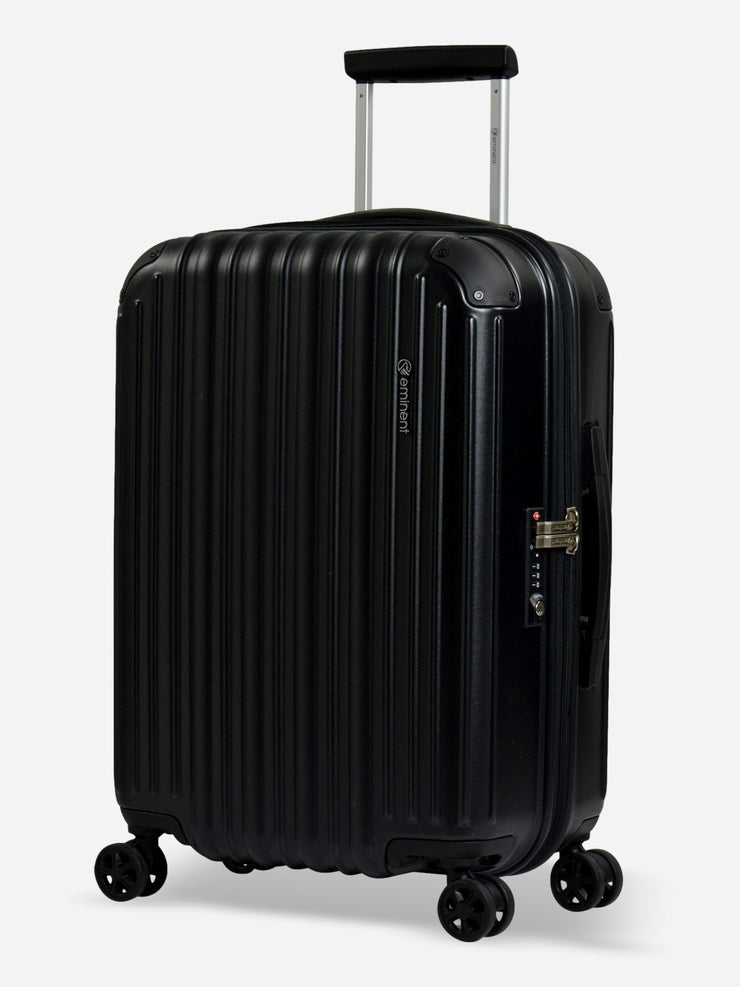 Eminent Move Air Neo Cabin Size Polycarbonate Suitcase Black Front Side