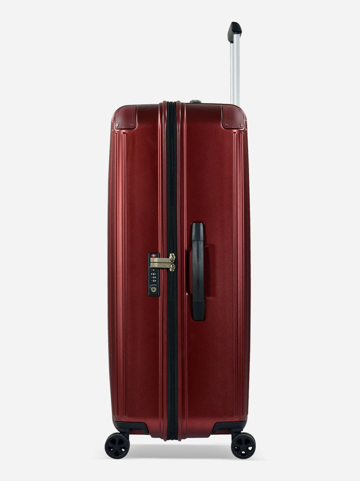Eminent Move Air Neo Large Size Polycarbonate Suitcase Red Side View with TSA Lock