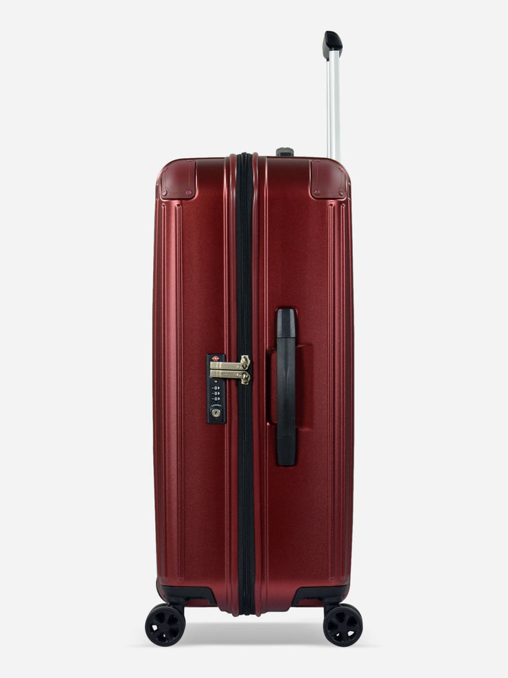 Eminent Move Air Neo Medium Size Polycarbonate Suitcase Red Side view with TSA Lock