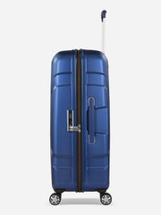 Eminent X-Tec Large Size Polycarbonate Suitcase Blue Side View with TSA Lock
