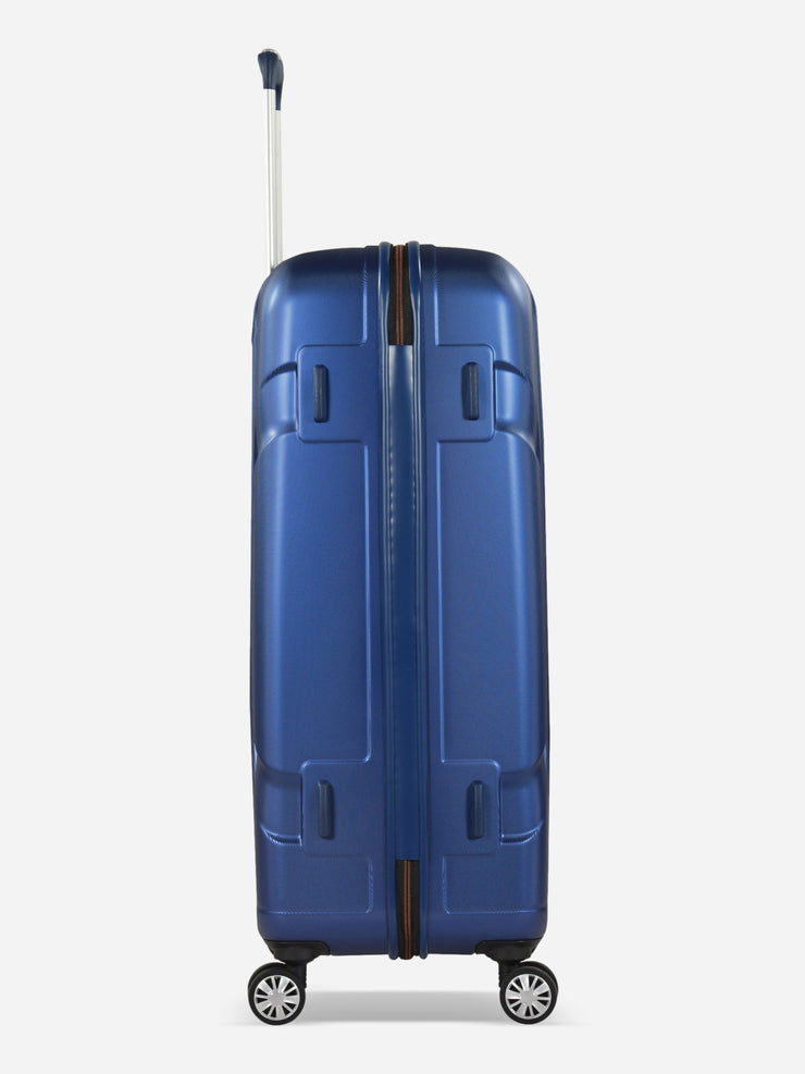Eminent X-Tec Large Size Polycarbonate Suitcase Blue Side View