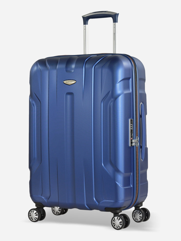 Eminent X-Tec Medium Size Polycarbonate Suitcase Blue Front Side