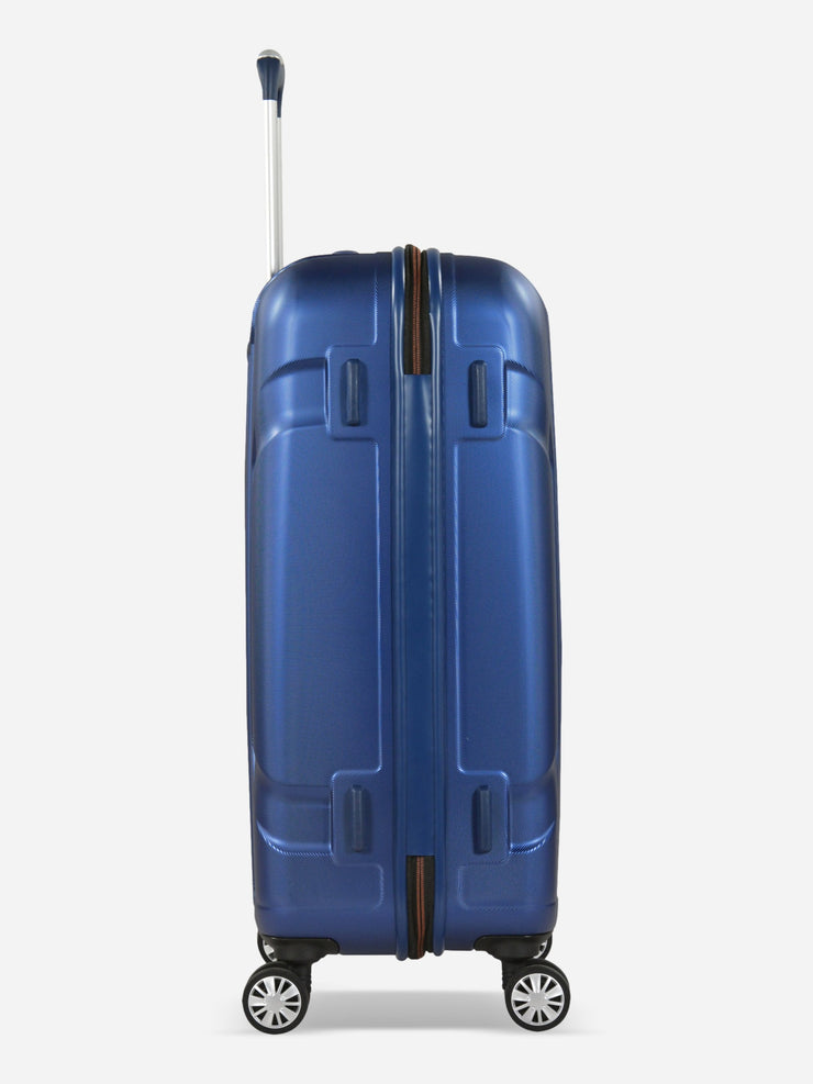 Eminent X-Tec Medium Size Polycarbonate Suitcase Blue Side View