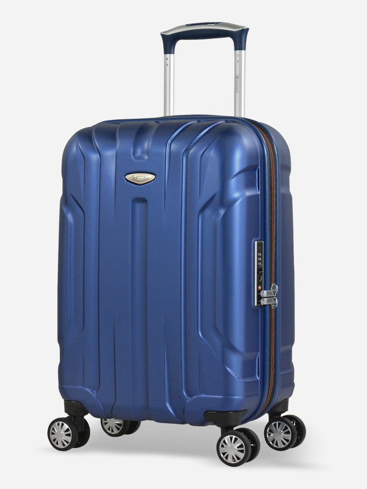 Eminent X-Tec Cabin Size Polycarbonate Suitcase Blue Front Side