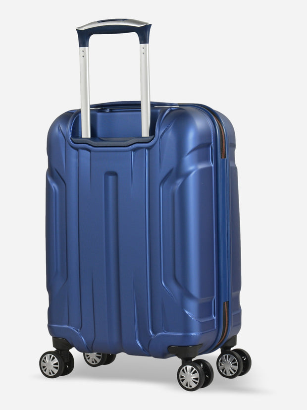 Eminent X-Tec Cabin Size Polycarbonate Suitcase Blue Back Side