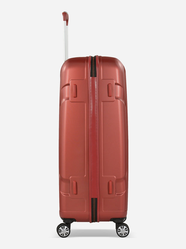 Eminent X-Tec Large Size Polycarbonate Suitcase Red Side View