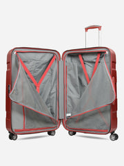 Eminent X-Tec Large Size Polycarbonate Suitcase Red Interior with Opened Dividers