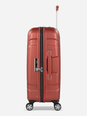 Eminent X-Tec Medium Size Polycarbonate Suitcase Red Side View with TSA Lock