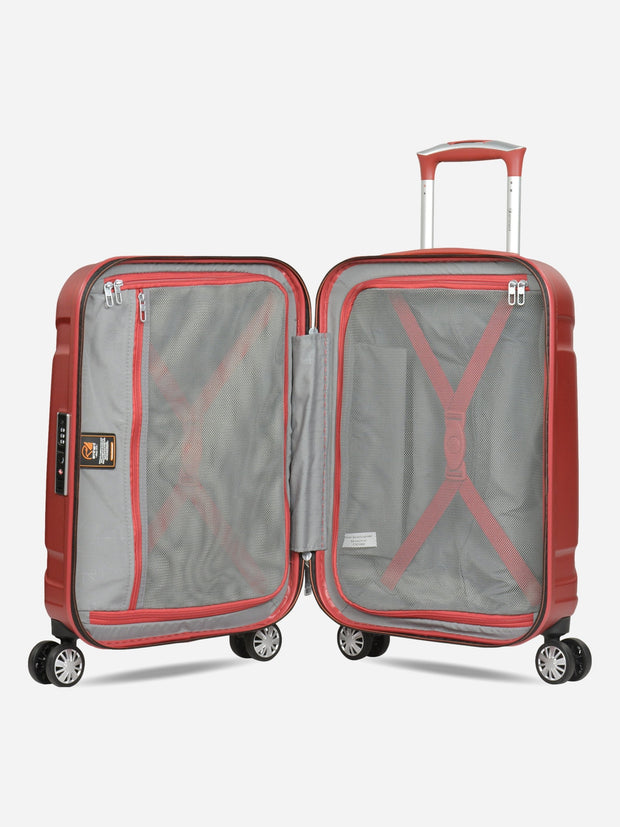 Eminent X-Tec Cabin Size Polycarbonate Suitcase Red Interior