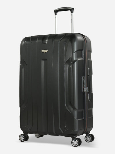 Eminent X-Tec Large Size Polycarbonate Suitcase Black Front Side