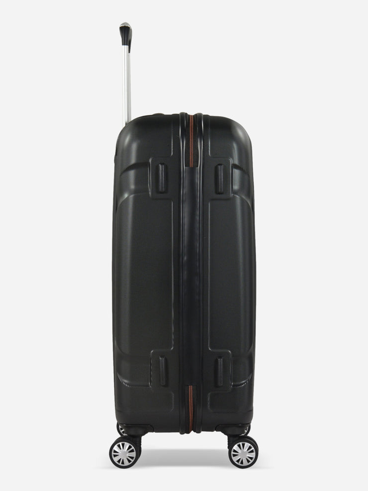 Eminent X-Tec Medium Size Polycarbonate Suitcase Black Side View