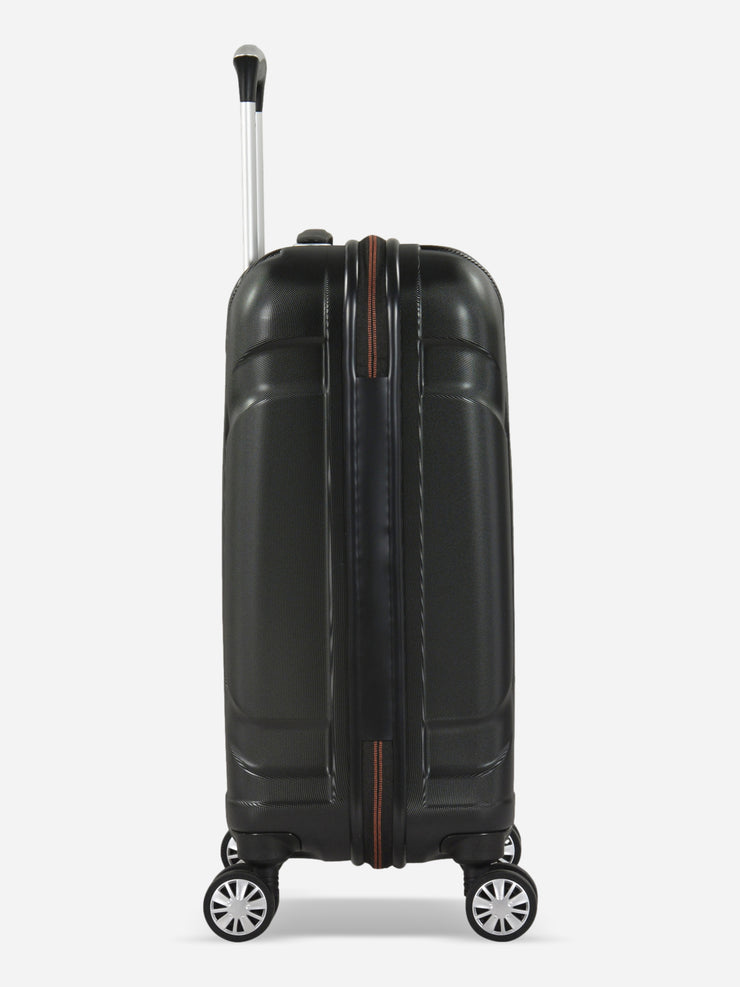 Eminent X-Tec Cabin Size Polycarbonate Suitcase Black Side View
