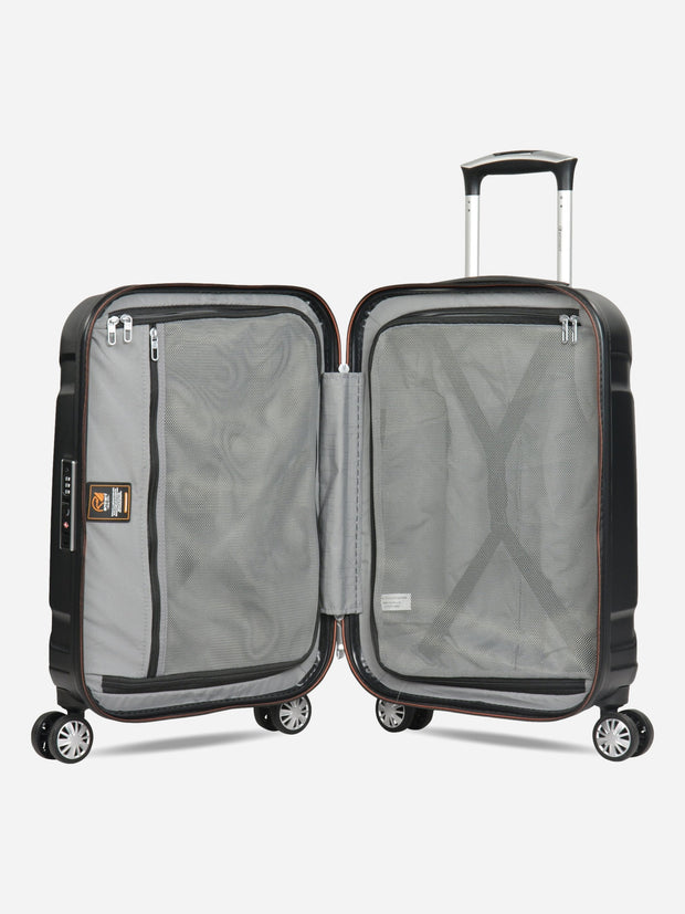 Eminent X-Tec Cabin Size Polycarbonate Suitcase Black Interior