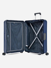 Eminent Vertica Large Size Polypropylene Suitcase Blue Interior