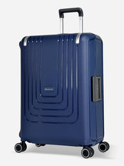 Eminent Vertica Medium Size Polypropylene Suitcase Blue Front Side