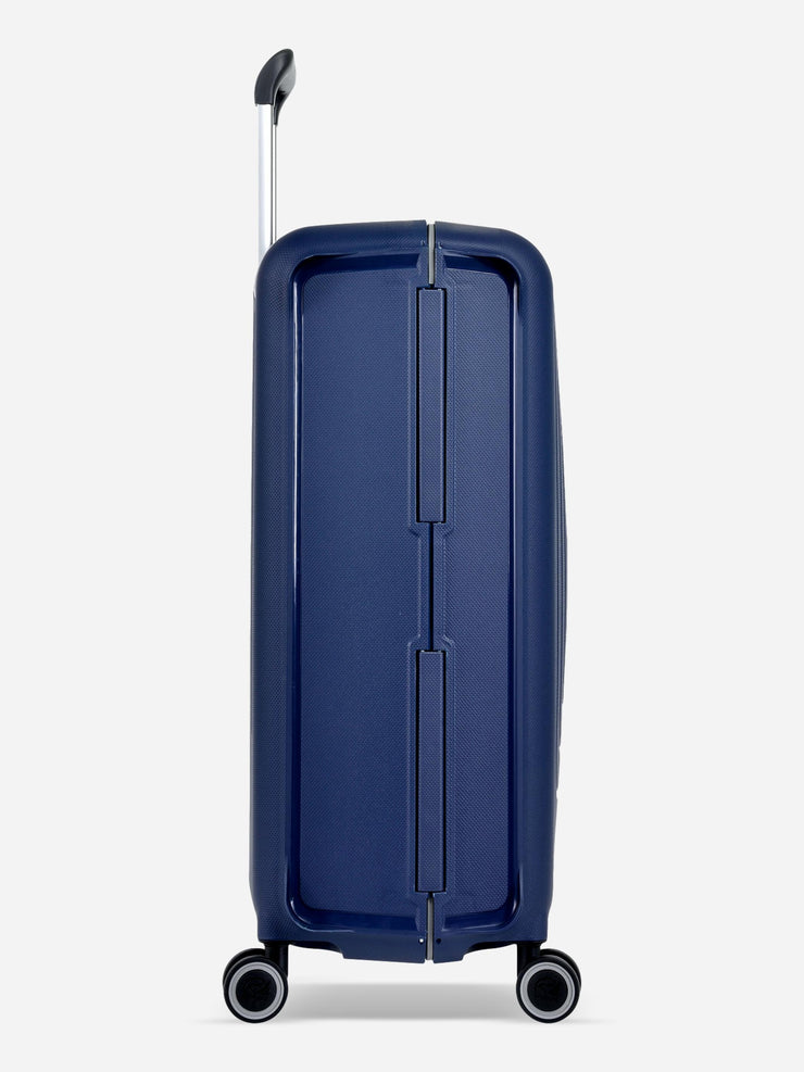 Eminent Vertica Medium Size Polypropylene Suitcase Blue Side View