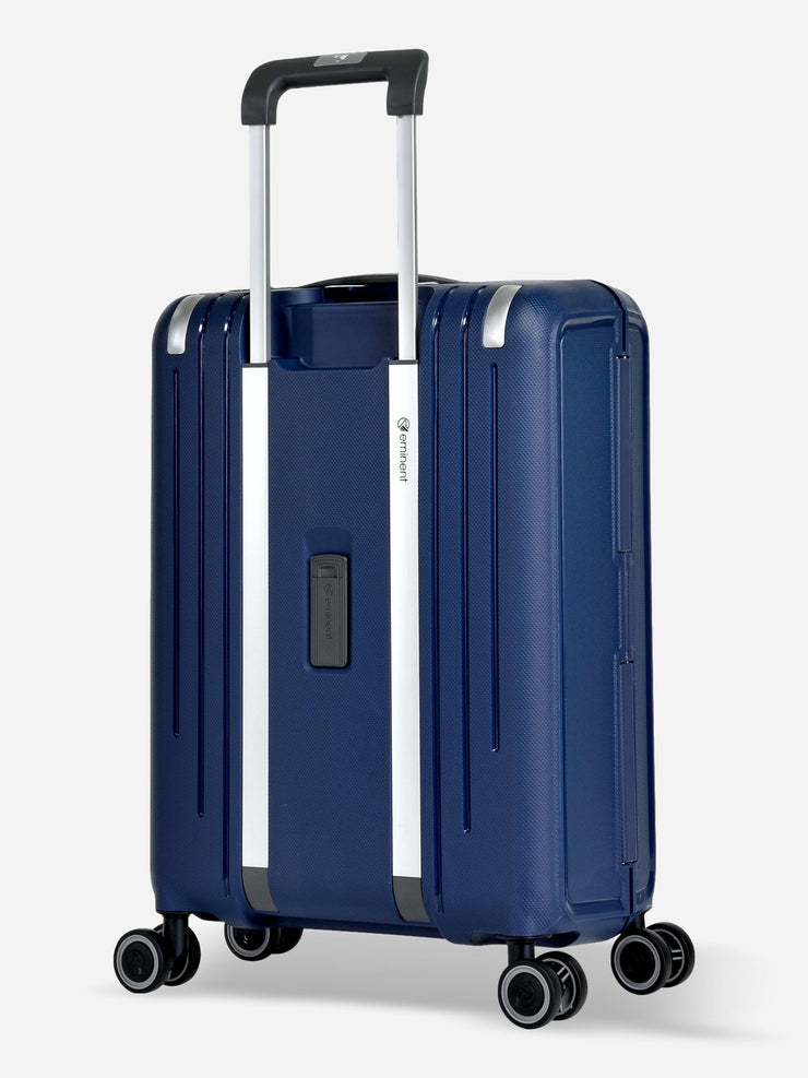Eminent Vertica Cabin Size Polypropylene Suitcase Blue Back Side