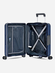 Eminent Vertica Cabin Size Polypropylene Suitcase Blue Interior