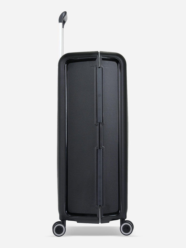 Eminent Vertica Large Size Polypropylene Suitcase Black Side View