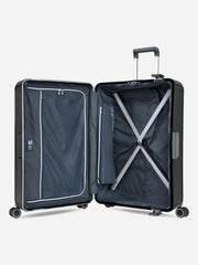 Eminent Vertica Large Size Polypropylene Suitcase Black Interior