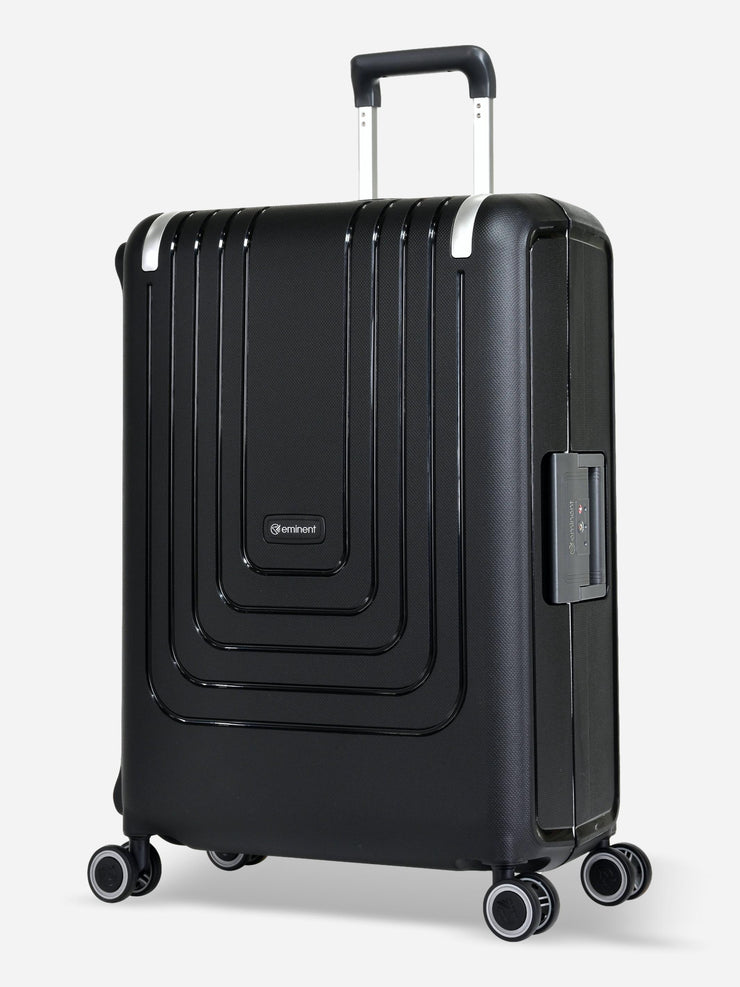 Eminent Vertica Medium Size Polypropylene Suitcase Black Front View