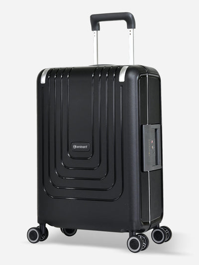 Eminent Vertica Cabin Size Polypropylene Suitcase Black Front Side