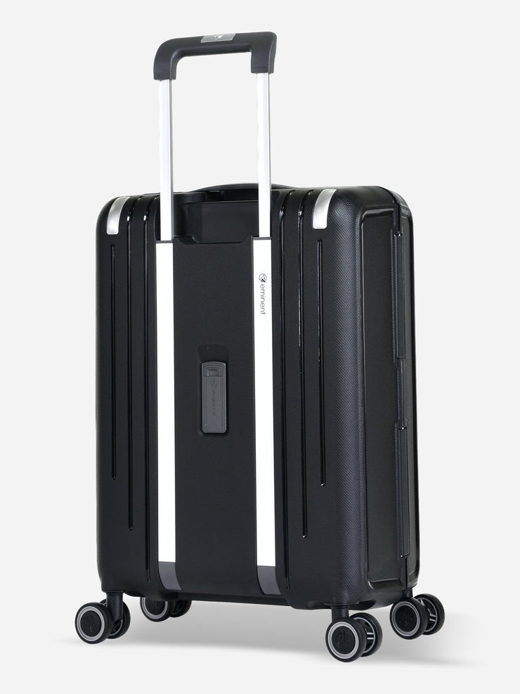 Eminent Vertica Cabin Size Polypropylene Suitcase Black Back Side
