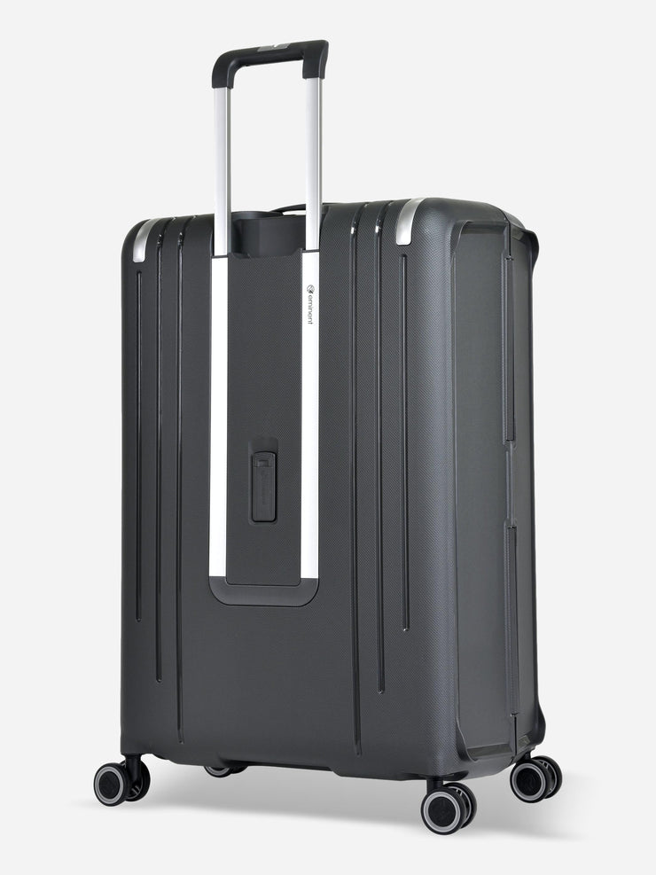 Eminent Vertica Large Size Polypropylene Suitcase Grey Back Side