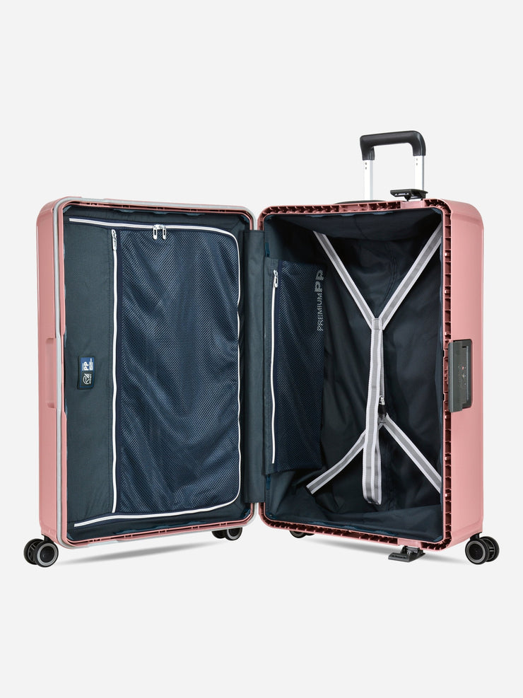 Eminent Vertica Large Size Polypropylene Suitcase Rose Interior