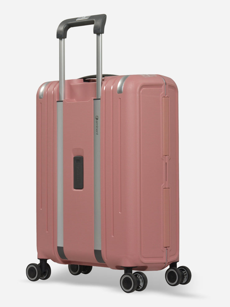 Eminent Vertica Cabin Size Polypropylene Suitcase Rose Back Side