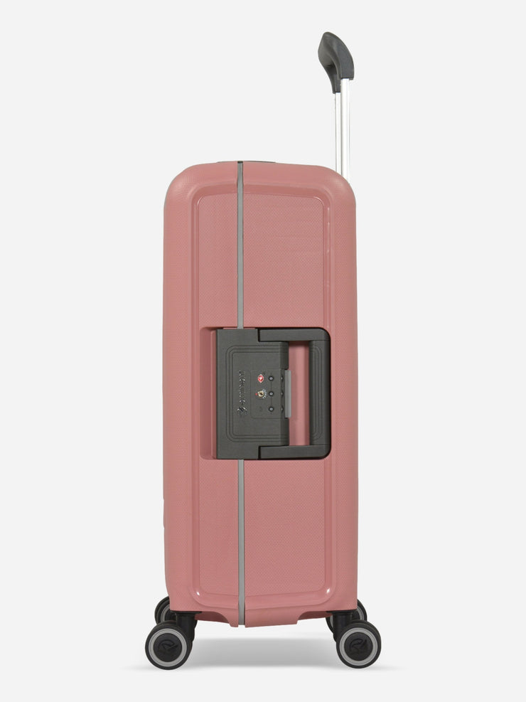 Eminent Vertica Cabin Size Polypropylene Suitcase Rose Side View with Lock