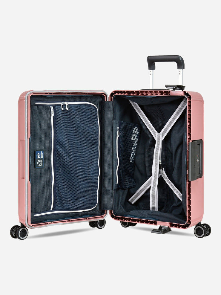 Eminent Vertica Cabin Size Polypropylene Suitcase Rose Interior