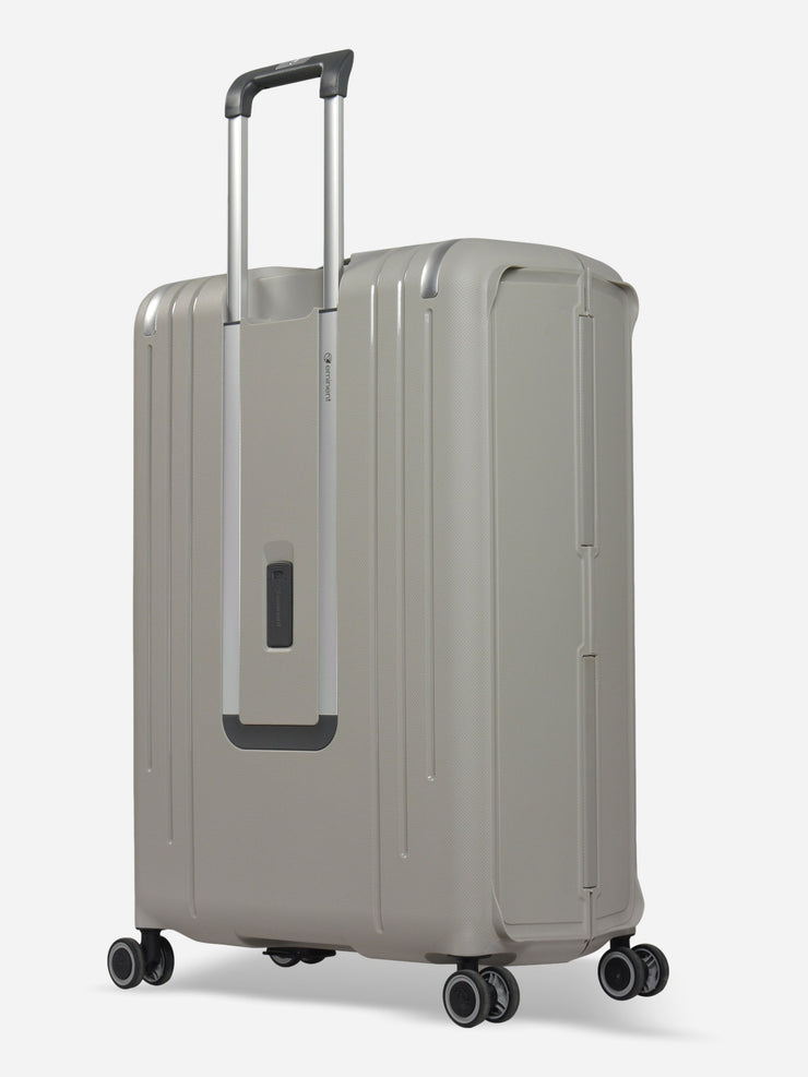 Eminent Vertica Large Size Polypropylene Suitcase Light Grey Back Side