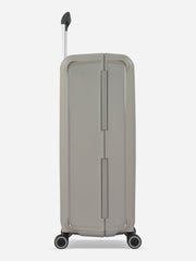 Eminent Vertica Large Size Polypropylene Suitcase Light Grey Side View