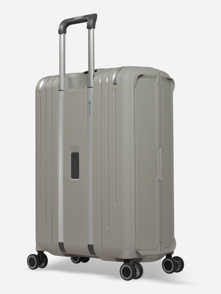 Eminent Vertica Medium Size Polypropylene Suitcase Light Grey Back Side