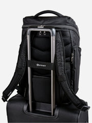 Eminent Lift Laptop Backpack on top of suitcase