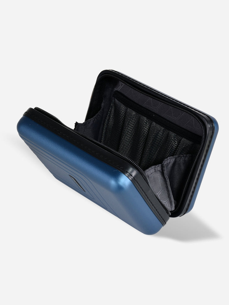 Eminent Polycarbonate Toiletry Bag Blue Opened Interior