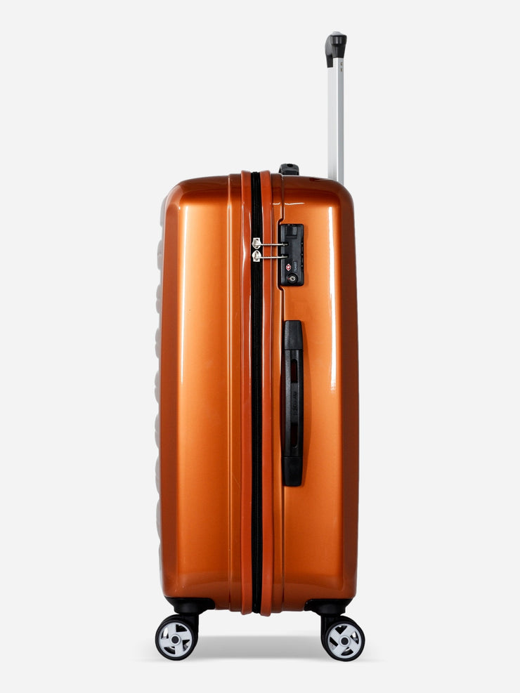 Probeetle by Eminent Voyager IX Medium Size Polycarbonate Suitcase Orange Side View