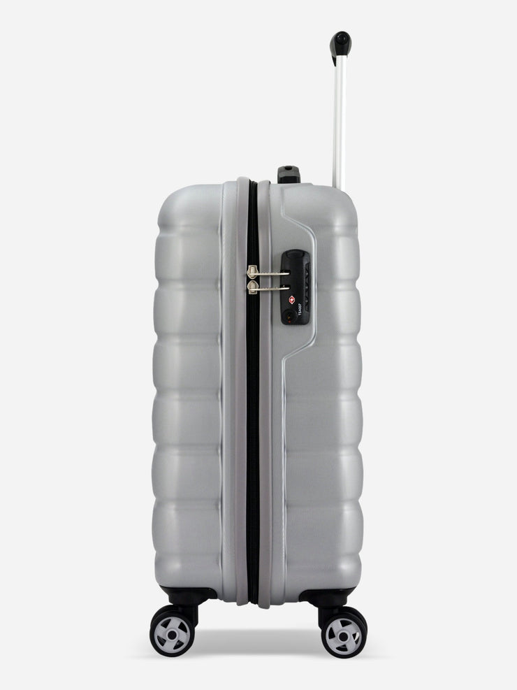 Probeetle by Eminent Voyager VII Cabin Size Polycarbonate Suitcase Silver Side View