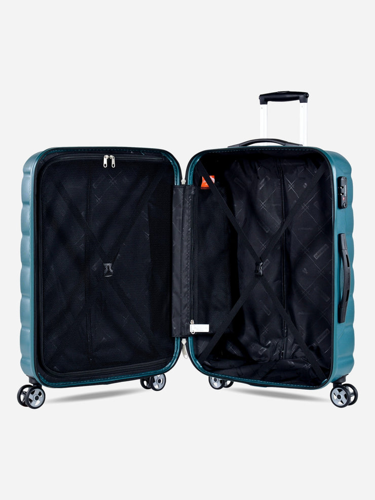 Probeetle by Eminent Voyager VII Medium Size Polycarbonate Suitcase Ocean Blue Interior